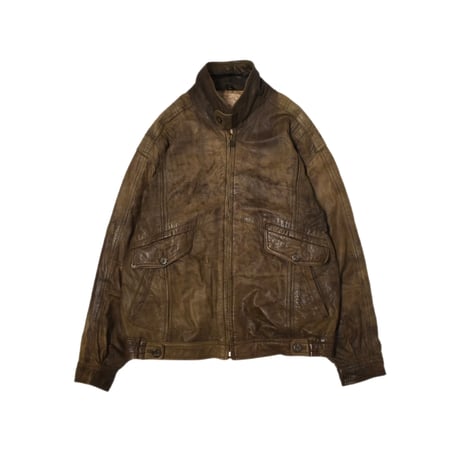 Vintage Stand Collar Leather Jacket