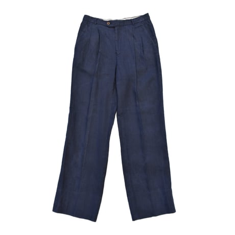 EURO Vintage Pure Linen Wide Two Tuck Slacks