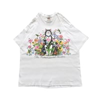 90s Flower Gerden Cat Grdphic T-Shirt