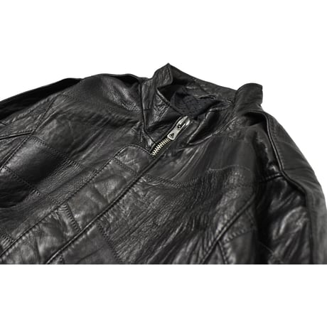 Vintage Patch Design Leather Jacket
