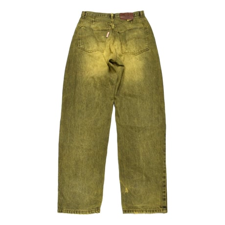 Italian Olive Fade Wide Denim Pants