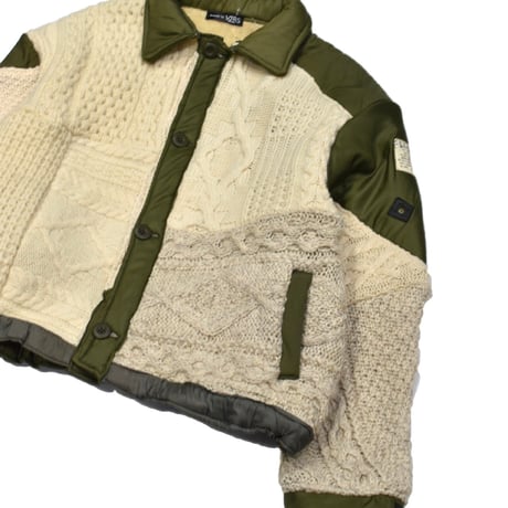 "Remake by VERS "Rebuild USAF M-1966 Liner × Aran Knit Jacket