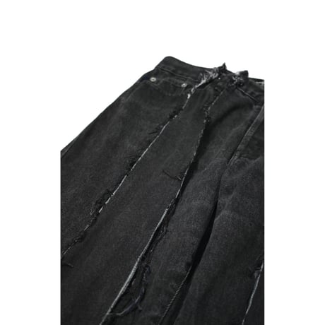 "Remake by VERS" Fringe Damage Flare Denim Pants