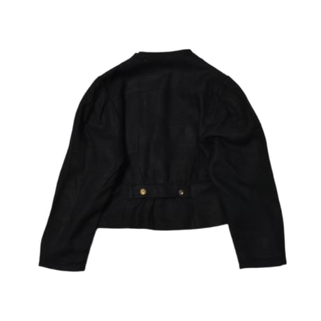 EURO Vintage Short Length Black Tyrolean Linen Jacket