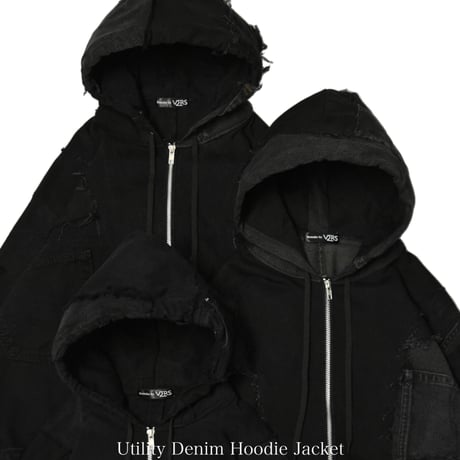 “Remake by VERS” Utility Denim Hoodie Jacket