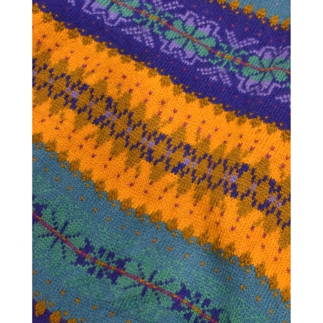 Multicolor Pattern Knit Sweater