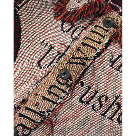 ”Remake by VERS” Fringe Collar Rug Jacket -Two Faces-