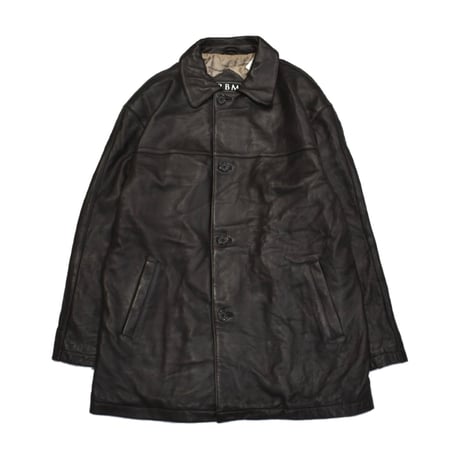 Vintage Dark Brown Leather Coat