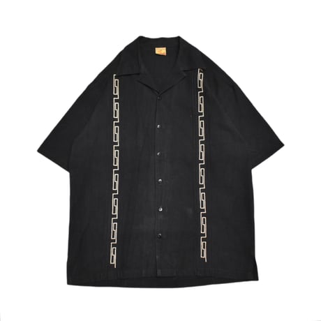 Vintage Embroidery Open Collar S/S Shirt