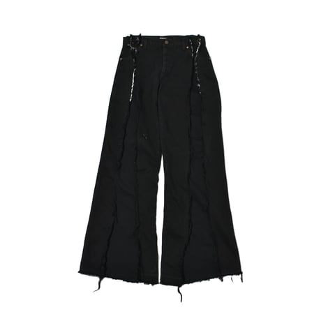 VERS Remake Fringe Damage Flare Denim Pants