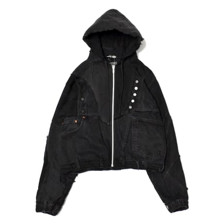 “Remake by VERS” Utility Denim Hoodie Jacket