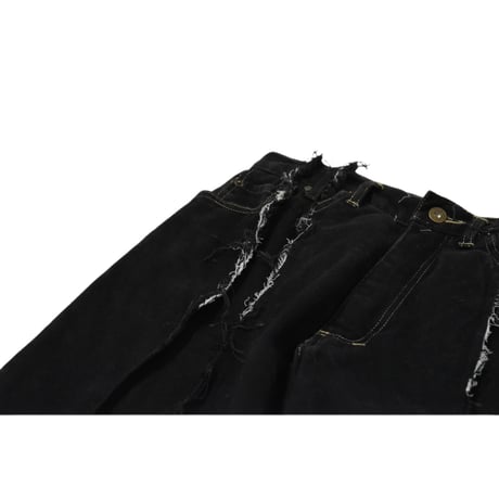 "Remake by VERS" Fringe Damage Flare Denim Pants