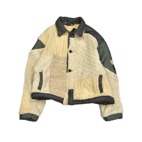 ”Remake by VERS” Rebuild Aran Knit × Dual Military Liner Jacket