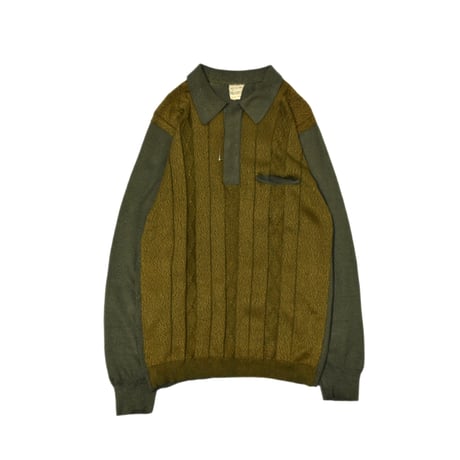 EURO Vintage Switching Knit Polo Shirt