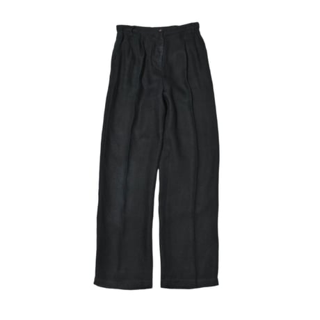 Vintage Black Linen Two Tuck Slacks