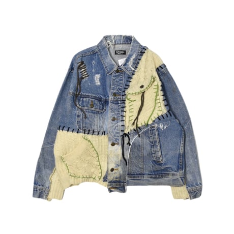 "Remake by VERS" Hand Stitch Docking Denim Jacket