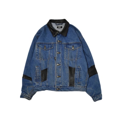 "Remake by VERS" Real Leather Docking Denim Jacket
