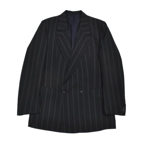 EURO Vintage VEB Pinstripe Double Breasted Jacket -Black-
