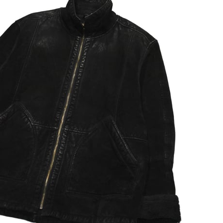 Vintage Suede Leather Boa Jacket