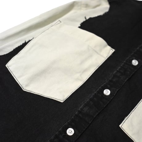 "Remake by VERS" Asymmetry Panel Denim L/S Shirt