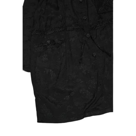 Flower Lace Design Black Shirt Jacket