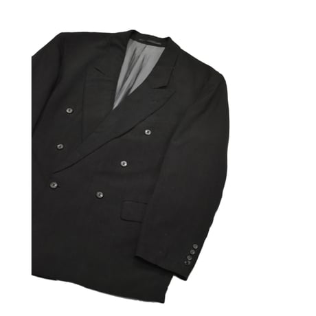 EURO Vintage Silk Double Breasted Tailored SET UP -Black-