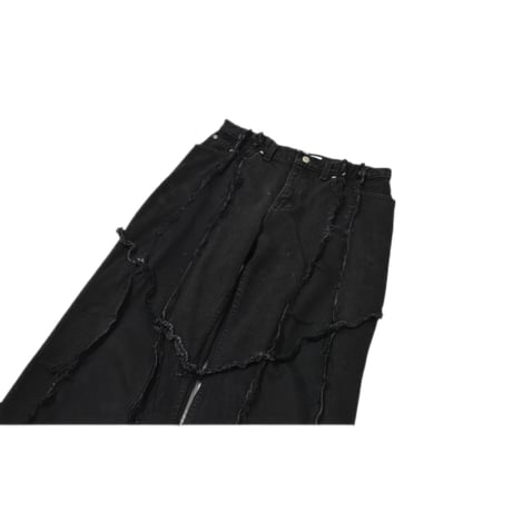 "Remake by VERS" Fringe Damage Flare Denim Pants