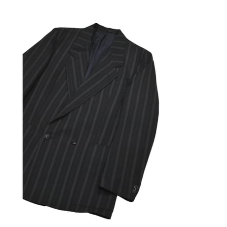 EURO Vintage VEB Pinstripe Double Breasted Jacket -Black-