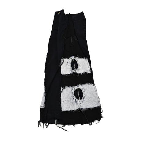 VERS Remake Fringe Damage Flare Denim Pants