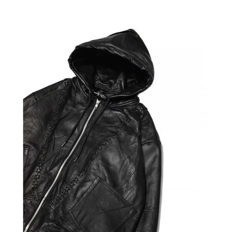“Remake by VERS” Leather Hoodie Jacket