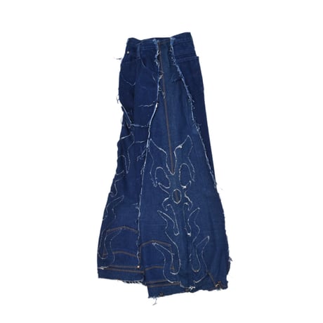 "Remake by VERS" Fringe Damage Flare Denim Pants