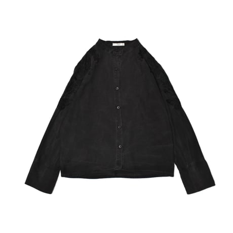 Vintage Embroidery Stand Collar L/S Shirt