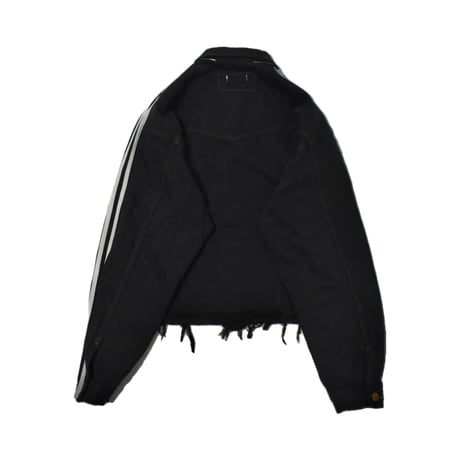 "Remake by VERS" Side Stripe Short Length Denim Jacket -VERS Original Overdye-