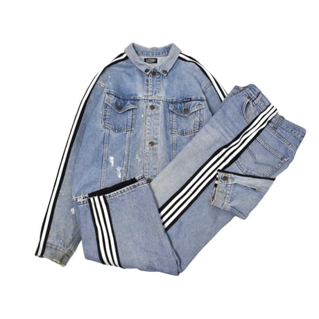 VERS Remake Side Stripe Denim Jacket & Pants [SET-UP]