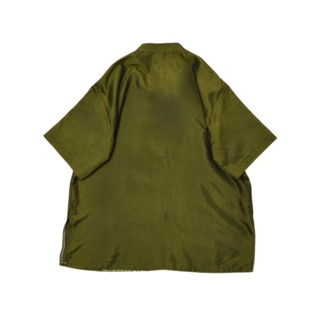 Patterned Stand Collar S/S Shirt