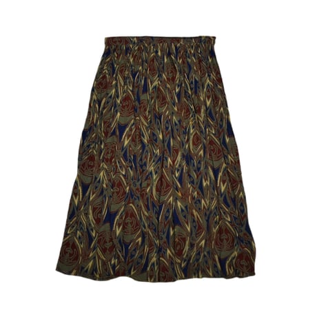 EURO Vintage Patterned Pleats Skirt