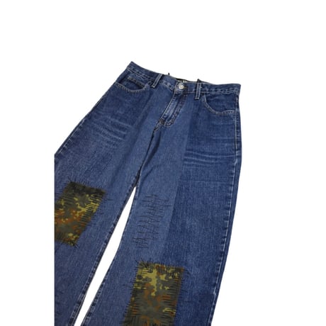 "Remake by VERS" German Military Patch Flare Denim Pants