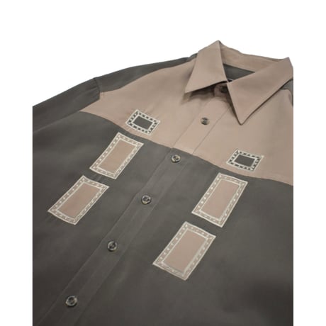 Square Panel Design L/S Shirt