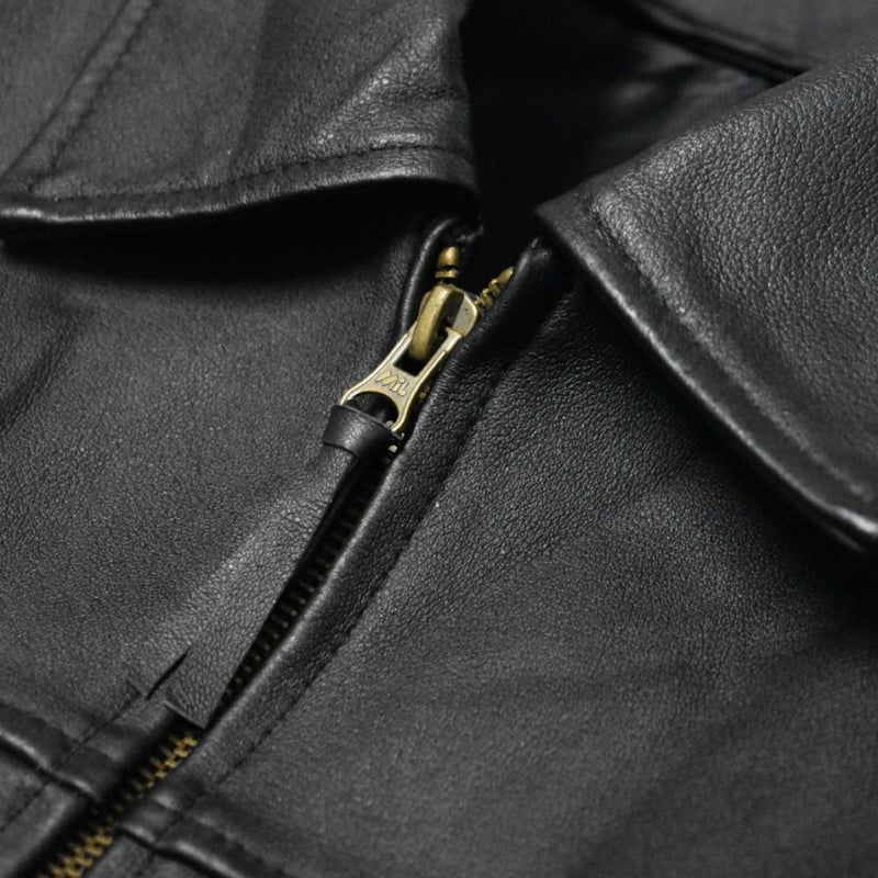 レザージャケット　シングル　collection PRIVEE? 古着屋noir original] ヴィンテージウォッシュスリットオーバーサイズレザー