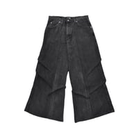 ”Remake by VERS” Asymmetric Tuck Denim Trousers