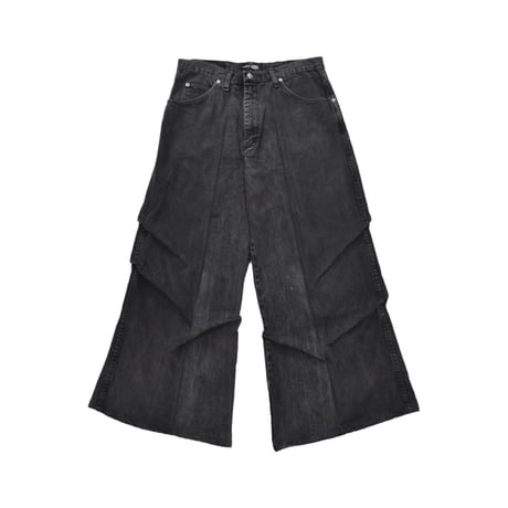 Remake リメイク ワックスデニムパンツ バギーパンツ ブラックデニム No Maintenance - Baggy Denim in Waxed Black | NO MAINTENANCE