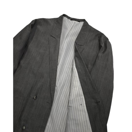 EURO Vintage Oversized Double Breasted Tailored Jacket -Grey-