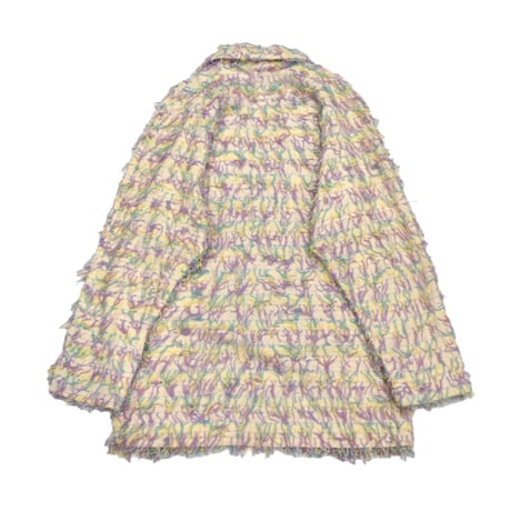 Textured Fringe Cotton Jacket -Pastel Color-