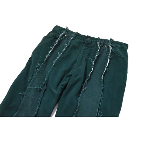 "Remake by VERS" Fringe Damage Wide Denim Pants