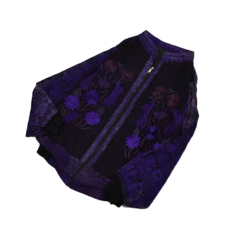 Floral Embroidery Zip Jacket