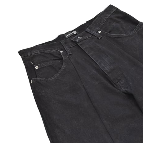 "Remake by VERS" Asymmetric Tuck Denim Trousers