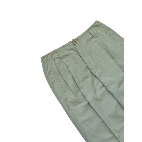 Two Tuck Linen Wide Slacks