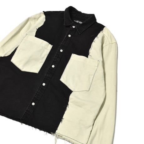 "Remake by VERS" Asymmetry Panel Denim L/S Shirt