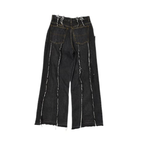 "Remake by VERS" Fringe Damage Flare Denim Pants