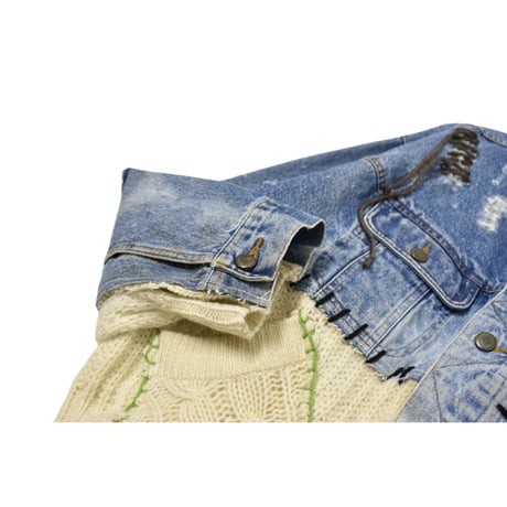 "Remake by VERS" Hand Stitch Docking Denim Jacket